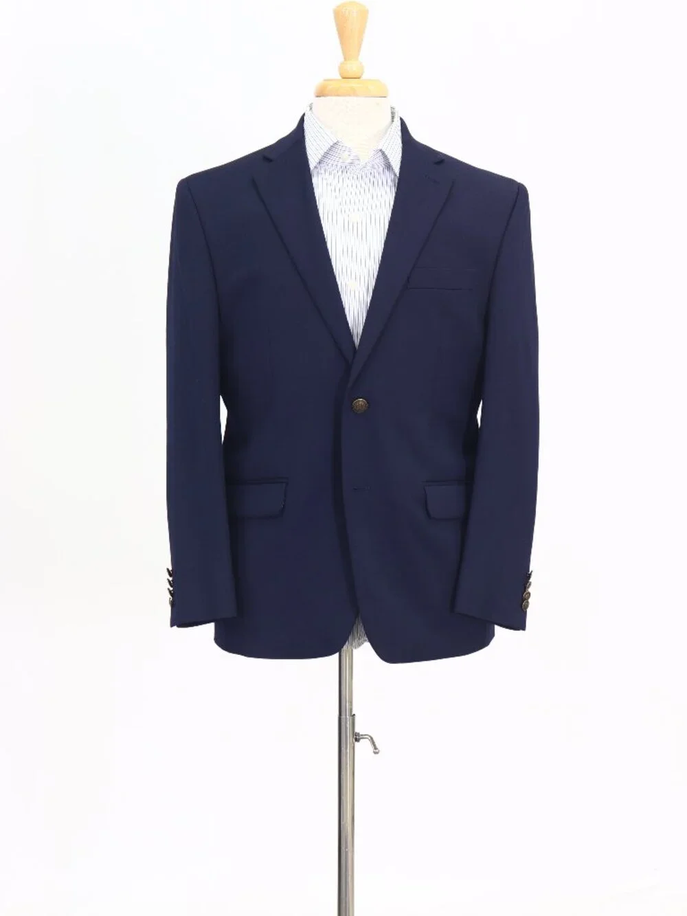 Chaps 40S Navy Blazer Sport Coat Jacket 2-Button Solid W888